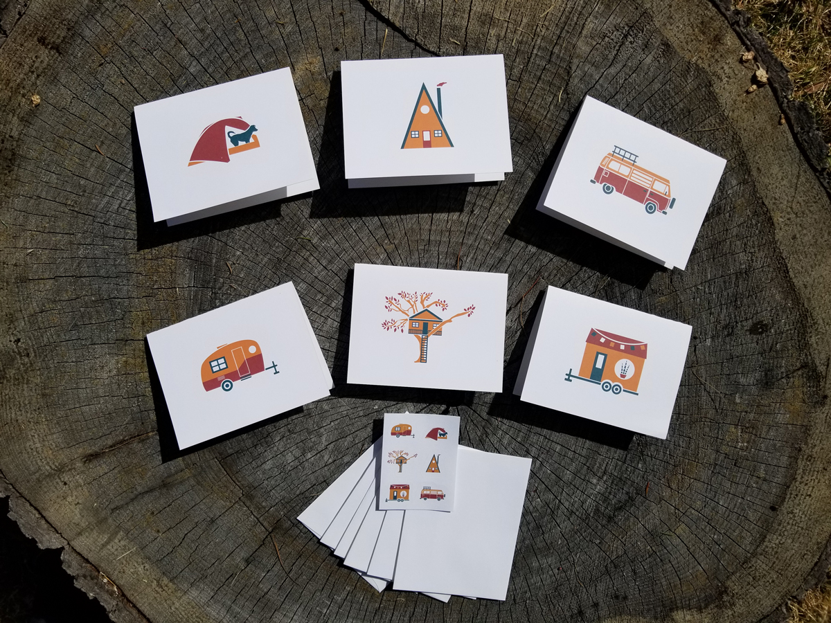 Casa | Blank Greeting Card Set | 6 A2 Cards + Envelopes + Stickers